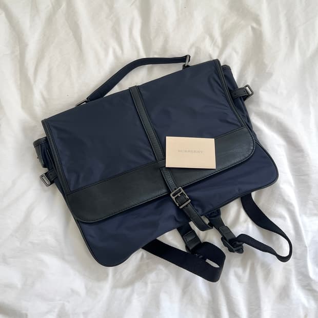 버버리 네이비 나일론 2way 백팩 토트백