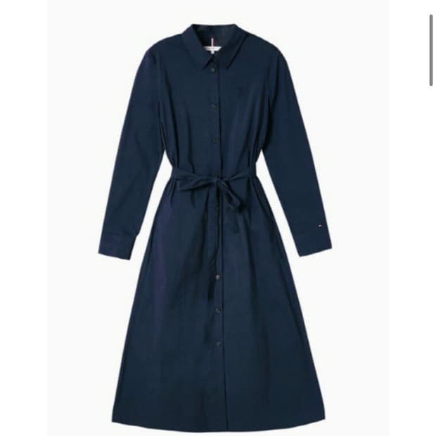 타미힐피거 셔츠 원피스 (T22E6WOP300WL1B60) 네이비 색 M