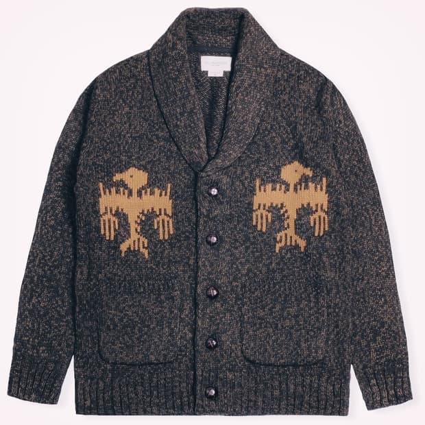 [M]오베이 숄카라 가디건 브라운