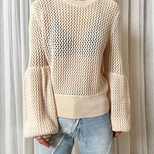 알렉산더 맥퀸 벌룬소매 그물 니트 alexander mcqueen 