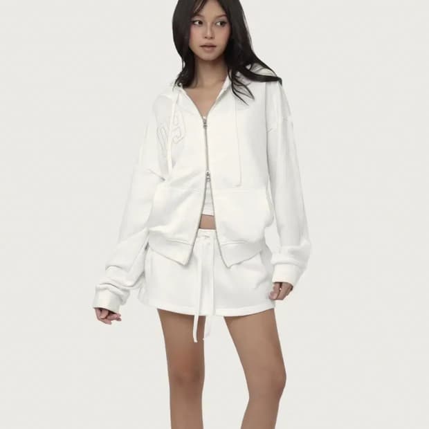 미개봉) 클리시어 09 화이트 후드집업 기모버전