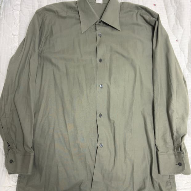 80‘s 체코군 보급 M21 카키 그레이 셔츠(105상당)