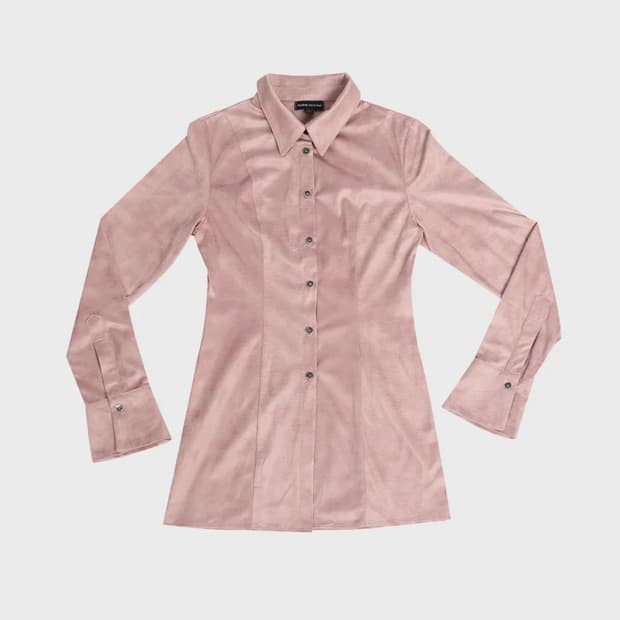 달링유어배드 VINTAGE SUEDE LONG SHIRT #PINK