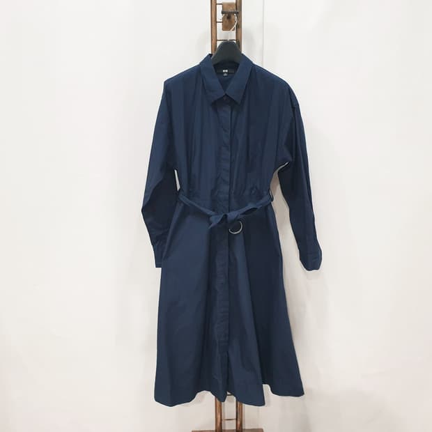 유니클로 벨티드 셔츠 원피스 M