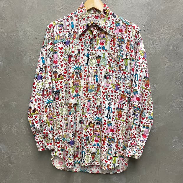 [M] 90s Yoshiyuku Konishi 올오버 프린트 셔츠