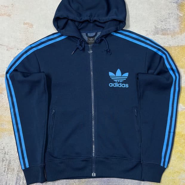 아디다스 네이비블루 후드 트랙탑 