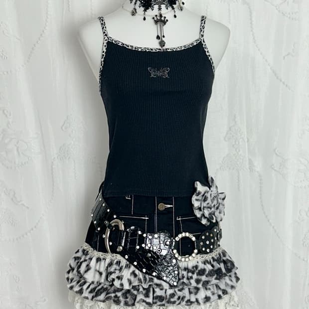 레오파드 갸루 코디세트 (handmade skirt)
