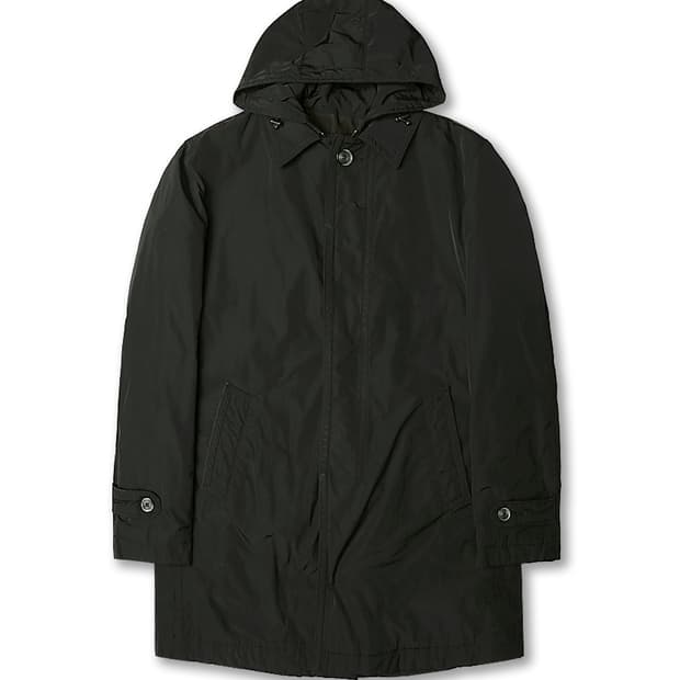 꼬르넬리아니 [Corneliani] 블랙 트렌디 후드 패딩 코트