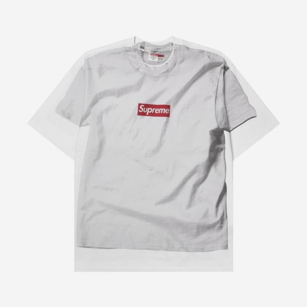 M / 슈프림 x MM6 메종 마르지엘라 박스로고 티셔츠 화이트