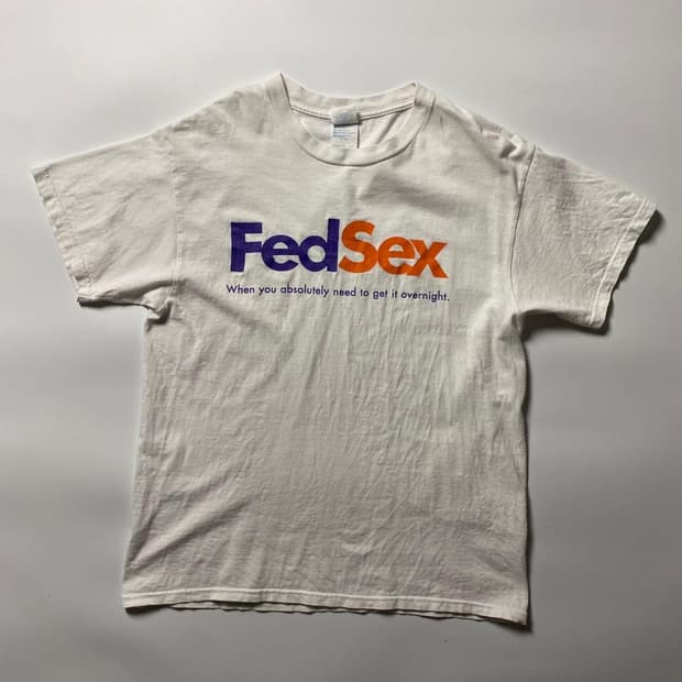 90s Y2K 페덱스 패러디 FedSex 올드스쿨 빈티지 티셔츠 화이트