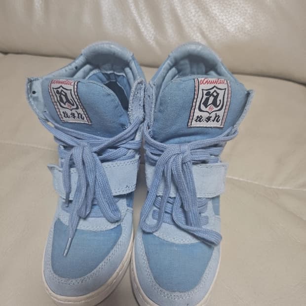 아쉬 하이탑 벨크로 스트랩 스니커즈 블루 225