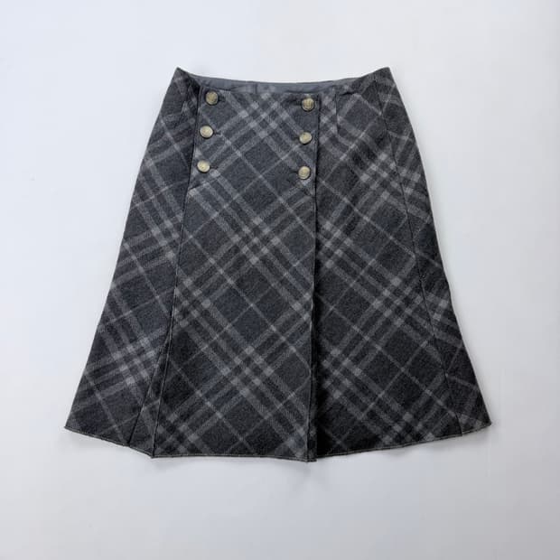 꼼사데모드 울 체크 미니스커트