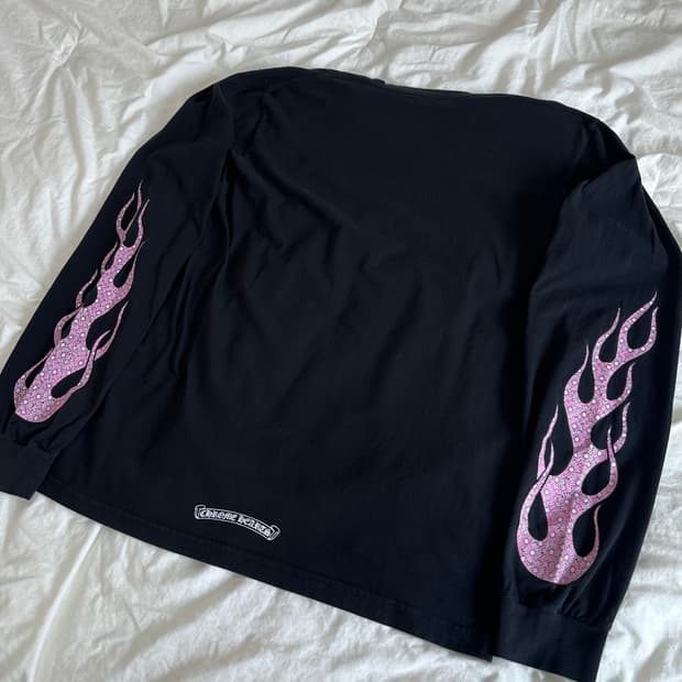 vintage chrome hearts flame LS
