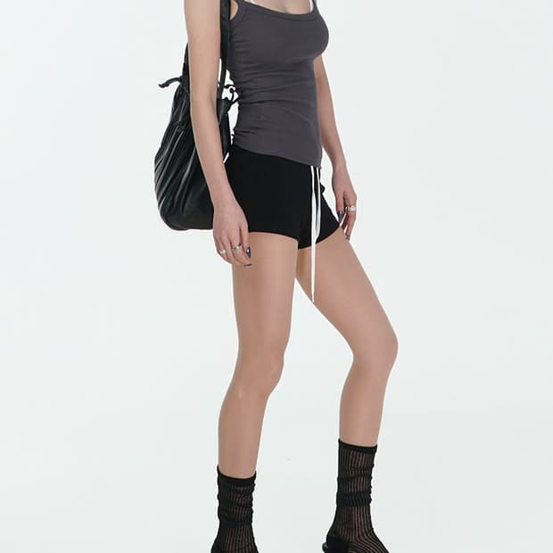 킴서울 111 슬리브 탑 블랙