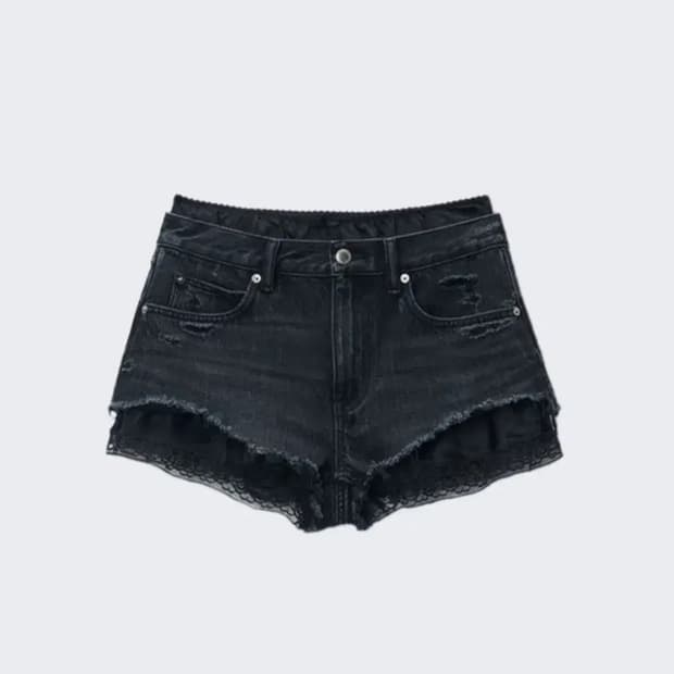 알렉산더왕 컷오프 반바지 실크 박서 그레이 US28