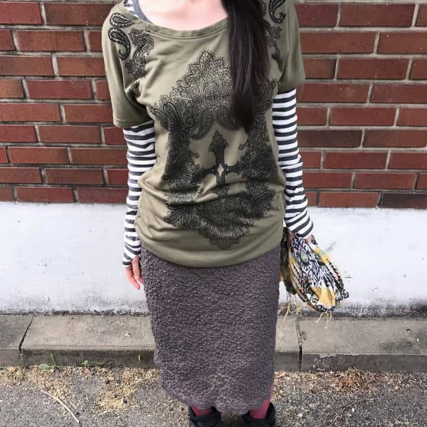 vintage khaki print top