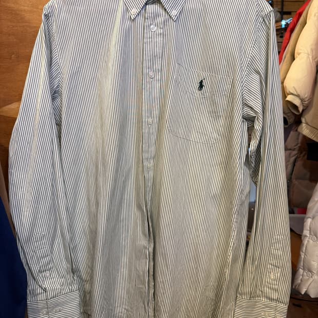 폴로 랄프로렌 그린 스트라이프 셔츠