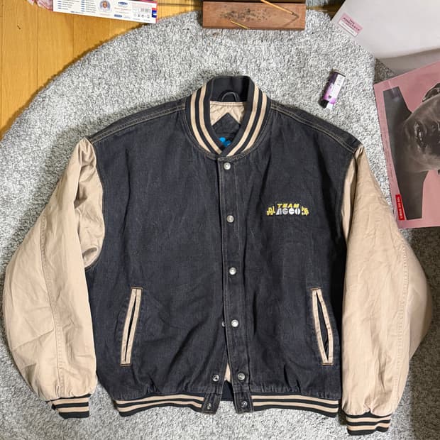 트리마운틴 데님 바시티 자켓