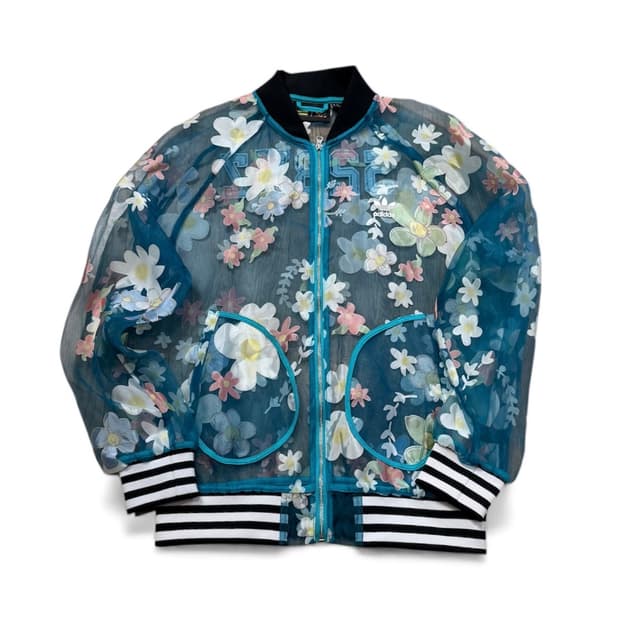 아디다스 x 퍼렐 윌리엄스 시스루 플라워 봄버 재킷