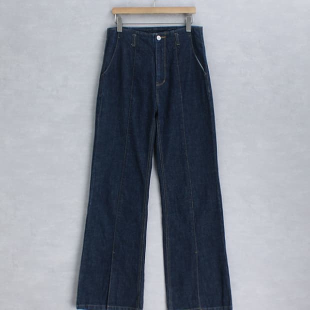 PAGEBOY _ front slit flare denim S6321