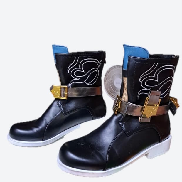 이태리브랜드)검정 가죽앵클 부츠-바이크 및 패션 부츠 EU43