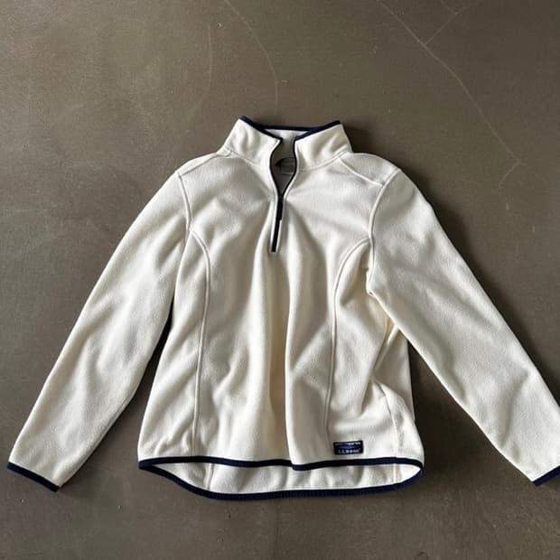 L.L bean 엘엘빈 쿼터 집업 플리스 풀오버 M 아이보리