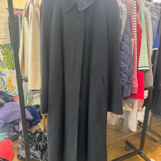 버버리 퓨어 캐시미어 블랙 롱코트