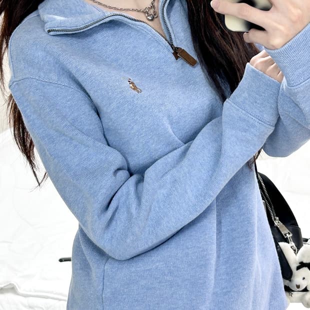 폴로 신형 멀티포니 소라 코튼 반집업