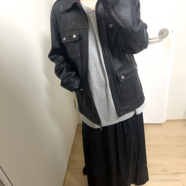 빈티지 블랙 레더자켓