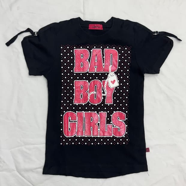 bad boy girls punk printing tee