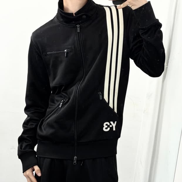 Y-3 요지 야마모토 바이커 져지 집업 자켓