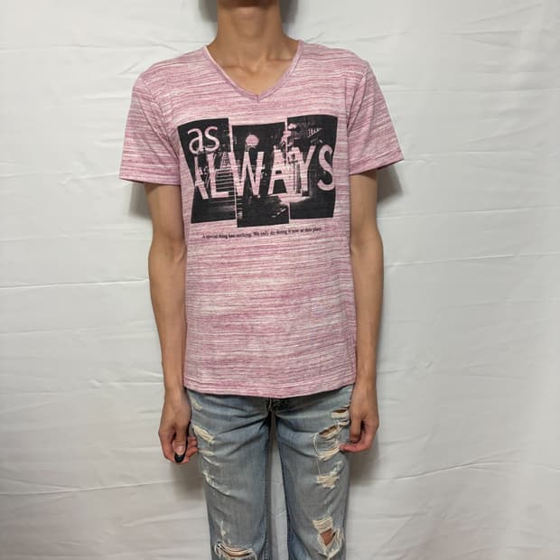 Photo Graphic V-Neck Tee