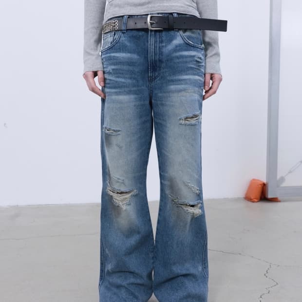 LCDC TM Raw-edge Bootscut Denim (Blue)