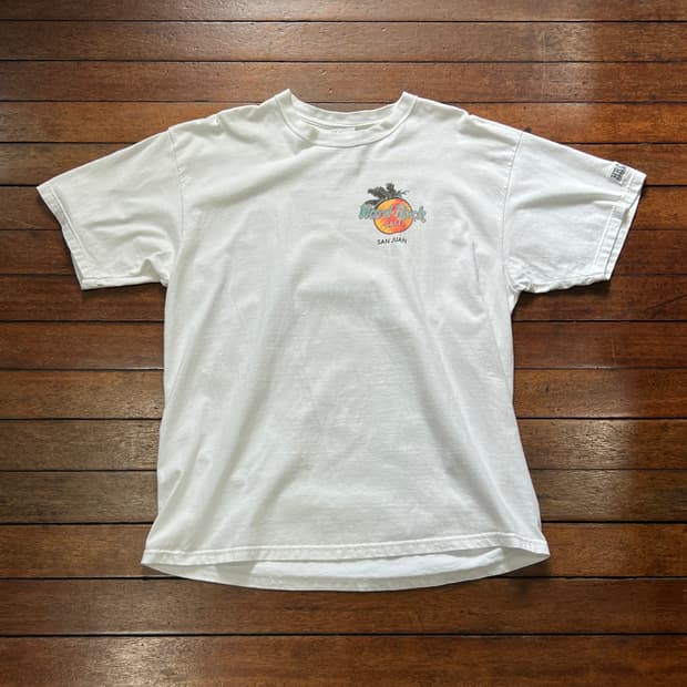 90's 하드락 카페 산후안 프린팅 반팔 티셔츠