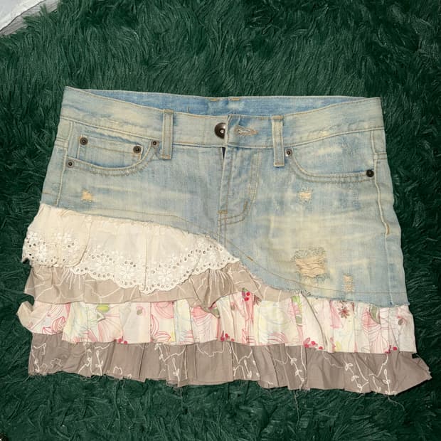 빈티지 프릴 미니스커트