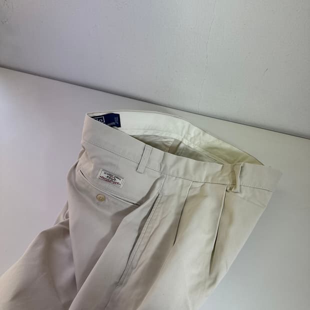 XL 32-33 폴로랄프로렌 라이트베이지 테이퍼드핏 투턱 치노팬츠