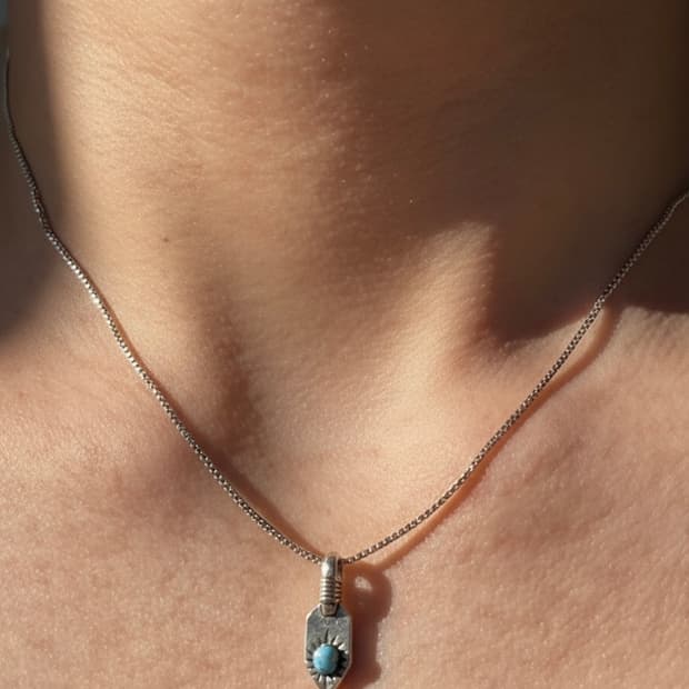 빈티지무드 터키석 미니팬던트 목걸이