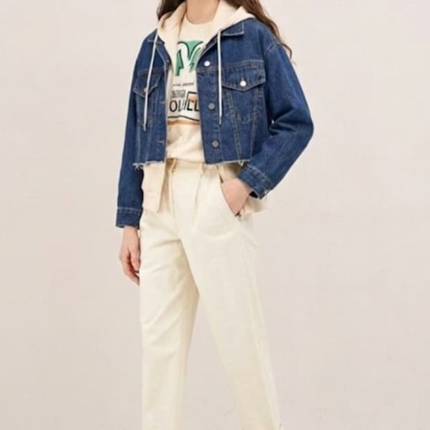 (새상품)쥬시쥬디 크롭 데님자켓 55~66사이즈