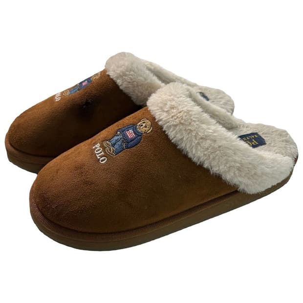 RALPH LAUREN 테디베어 스웨이드 스커프 브라운 230