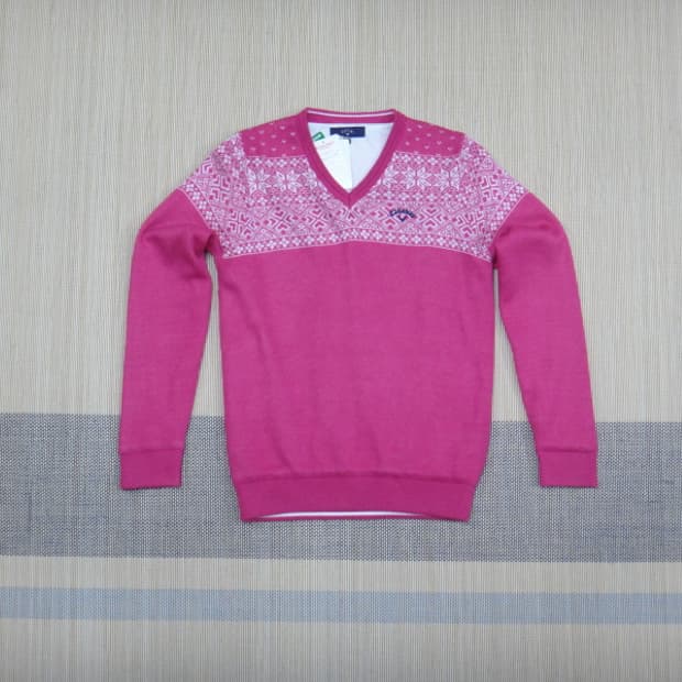 (M) 캘러웨이 골프 여성 브이넥 방풍 니트