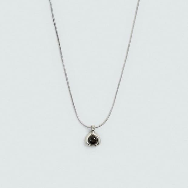 자라 스톤 메탈릭 코드 체인 목걸이