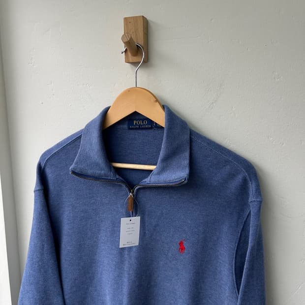 15964 - 폴로 랄프로렌 스카이블루 반집업 니트