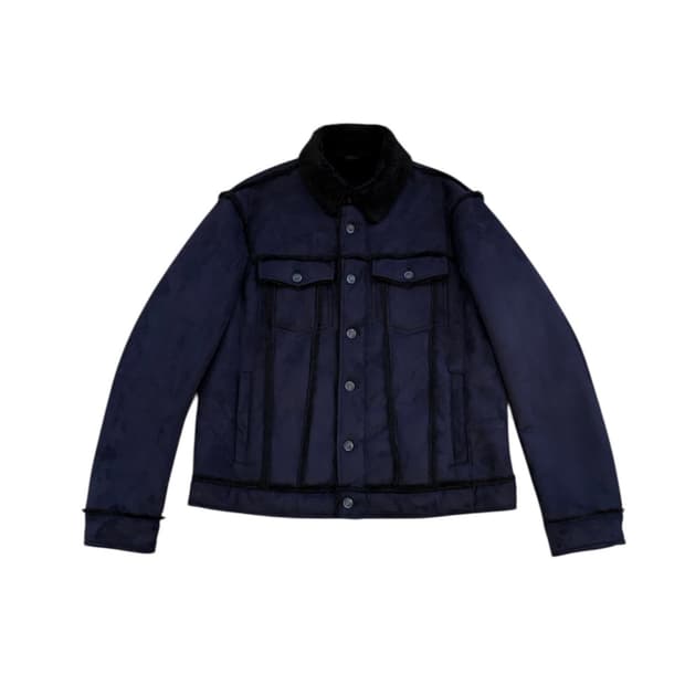 알마니 익스체인지 스웨이드 쉐르파 트러커 자켓