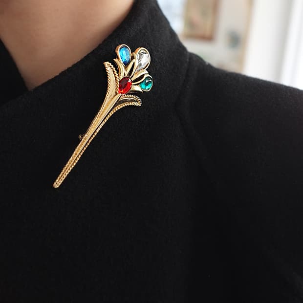 1990s 컬러풀 빈티지 부케브로치 빈티지주얼리