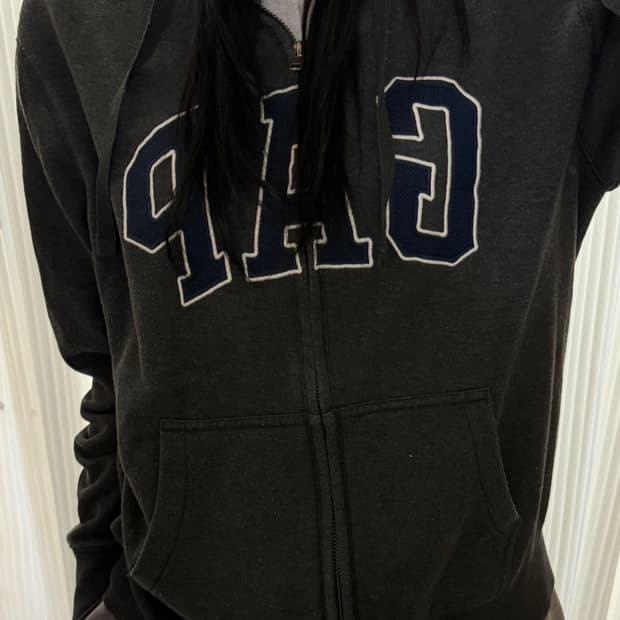 갭 그레이 후드집업 M