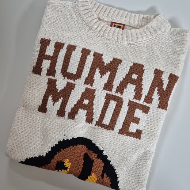 휴먼메이드 닥스 니트 화이트 L (새상품)