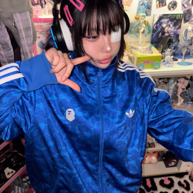 [BAPE] 베이프 아디다스 올오버 프린트 트랙탑 저지