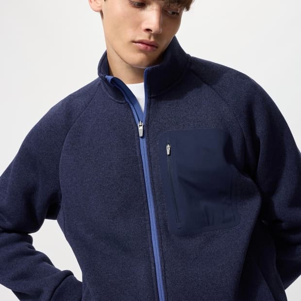 새상품)M 유니클로 니트 후리스 풀집 재킷