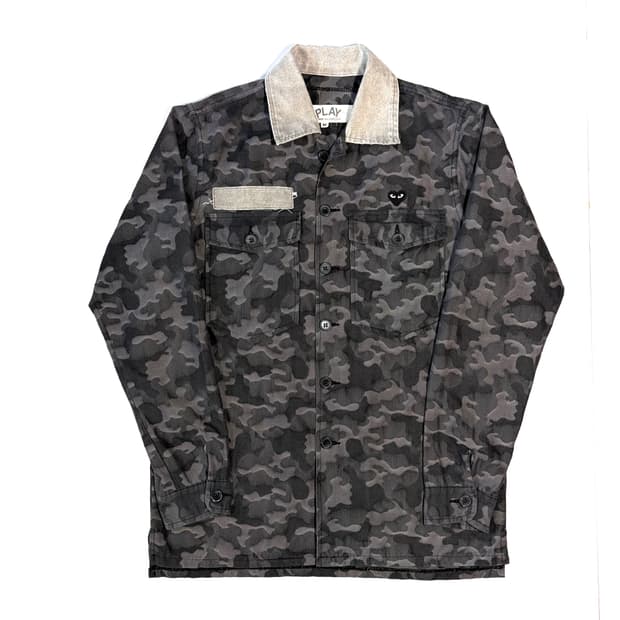 꼼데가르송 블랙 카모 셔츠 M