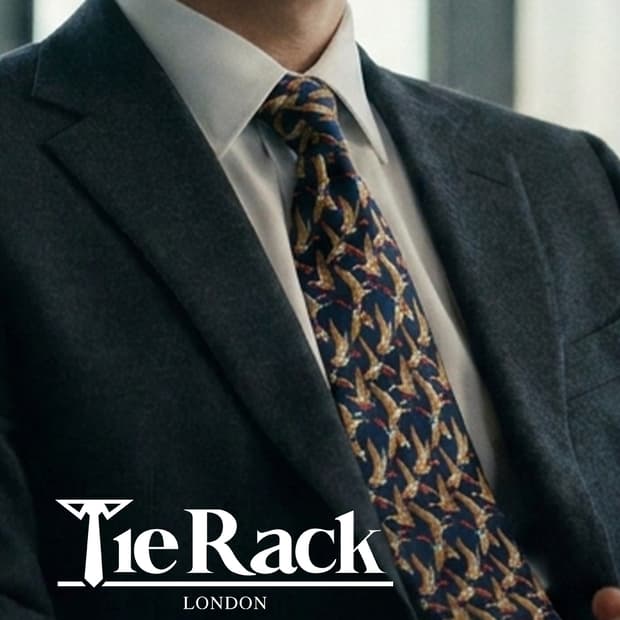 타이렉 넥타이 네이비 오리 모티브 새제품 9.7cm  K2602